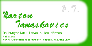 marton tamaskovics business card